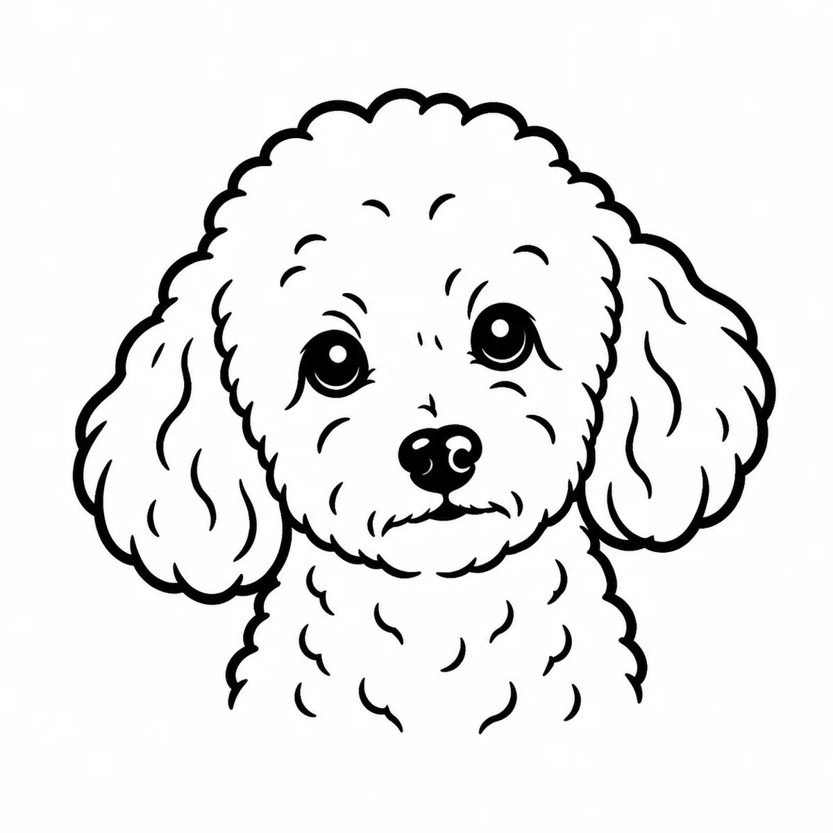 Custom poodle outline portrait